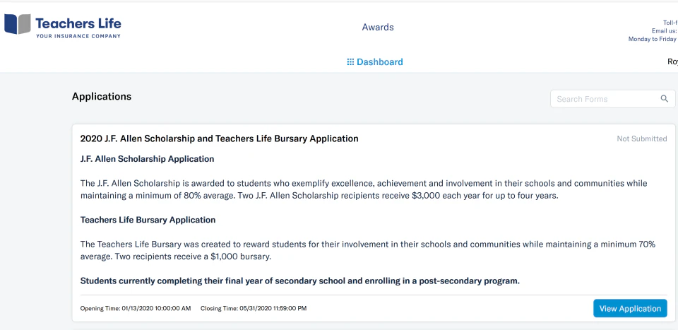 screenshot of Electronic Form Solutions